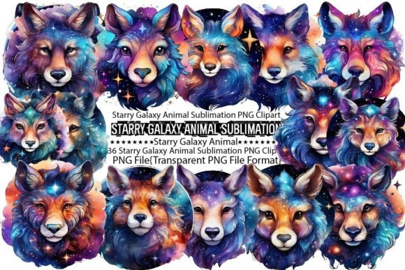 Download Starry Galaxy Animal Sublimation Bundle - Starry Collection