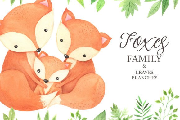 Download Watercolor Fox Family Animals Clipart - Premium Resources