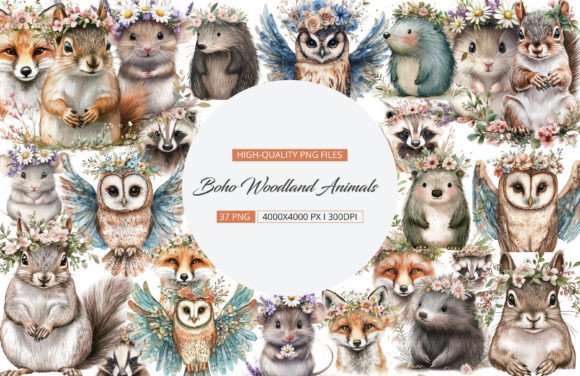Download Boho Woodland Animals Clipart - Woodland animals clipart Collection