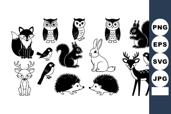 Download Woodland Animals Set with Fox Owl Squirr - Set Collection
