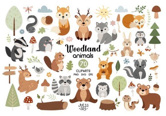 Download Woodland Animals Clipart, Forest SVG PNG - Woodland animals clipart Collection