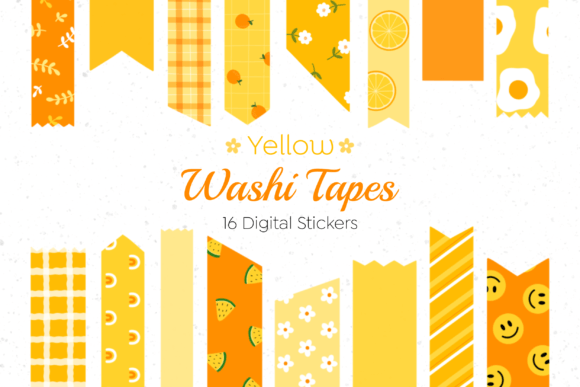 Download Digital Washi Tape Yellow Set - Set Collection