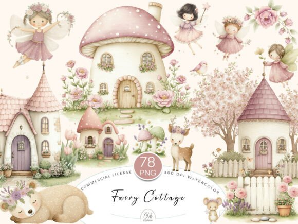 Download Fairy Cottage Clipart Set - Set Collection