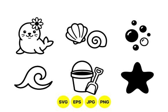 Download Cute Sea Animal Clipart Set - Set Collection