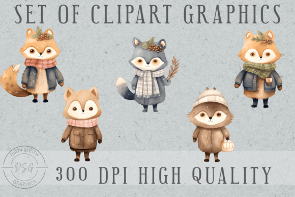 Download Winter Woodland Animals Set of 5 - Set Collection