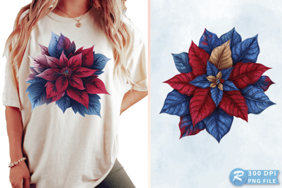 Download Watercolor Poinsettia Christmas Clipart - Set Collection