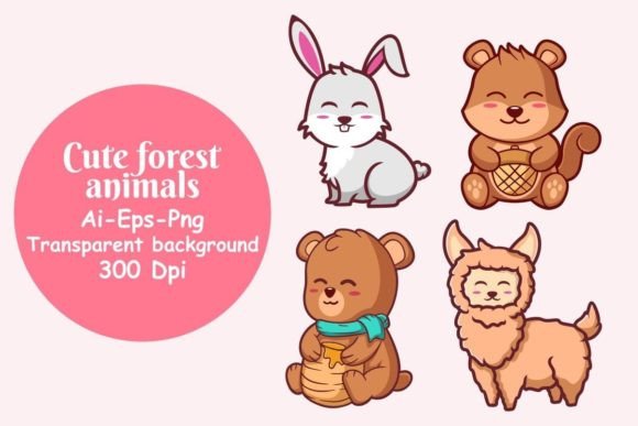 Download Cute Forest Animals Cartoon Vector - Cute forest animals Collection