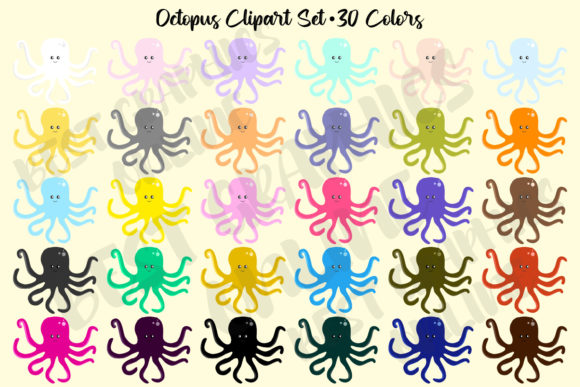 Download Octopus Clipart Set, Sea Animal Creature - Set Collection