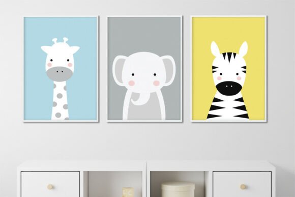 Download Cute Safari Animals Prints Set - Set Collection