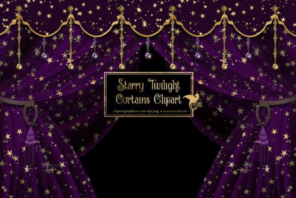 Download Starry Twilight Curtains Clipart - Starry Collection