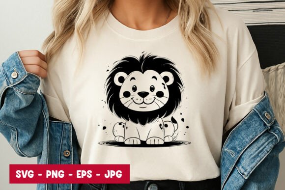 Download Baby Lion Sitting Cartoon Animal SVG PNG - Cartoon animal Collection