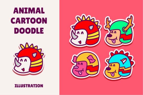 Download Cartoon Animal Doodle Design - Cartoon animal Collection