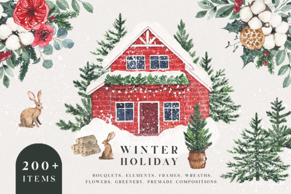 Download CHRISTMAS Watercolor Holiday Set - Set Collection