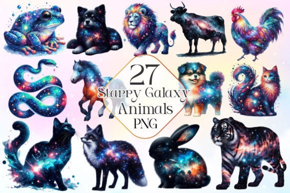 Download Watercolor Starry Galaxy Animals Clipart - Starry Collection