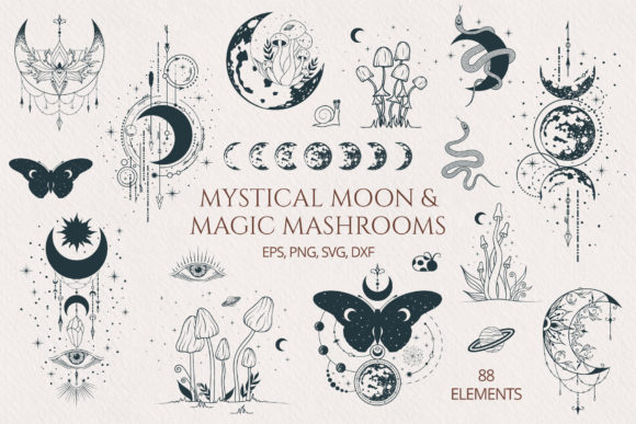 Download Mystical Moon &amp; Magic Mushrooms Set - Set Collection