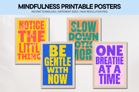 Download Mindfulness Quotes Wall Art Posters Set - Set Collection