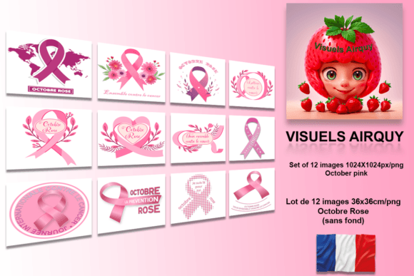 Download Set of 12 Images October Pink - Set Collection