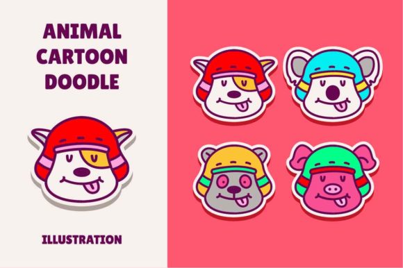 Download Cartoon Animal Doodle Design - Cartoon animal Collection