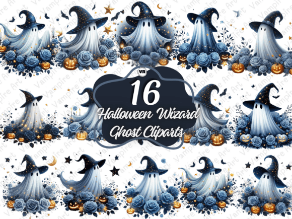 Download Halloween Starry Wizard Ghost Cliparts - Starry Collection