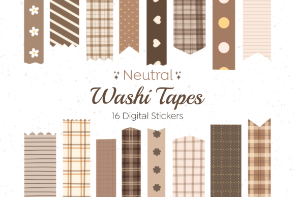 Download Digital Washi Tape Neutral Set - Set Collection