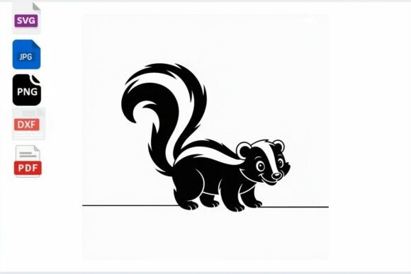 Download Cute Skunk Cartoon Animal SVG PNG DXF - Cartoon animal Collection