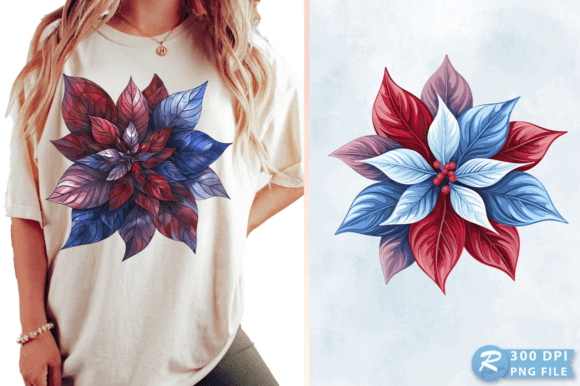 Download Watercolor Poinsettia Christmas Clipart - Set Collection