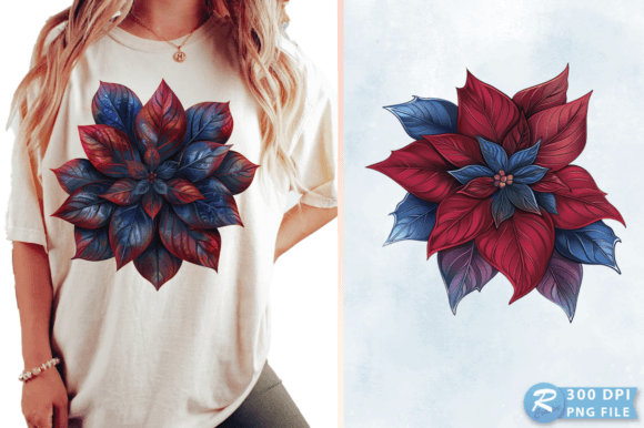 Download Watercolor Poinsettia Christmas Clipart - Set Collection