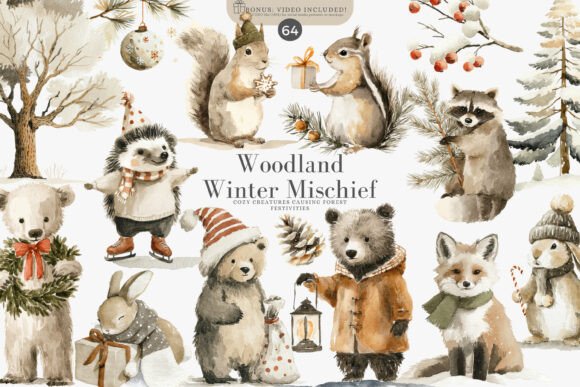 Download Watercolor Clipart Forest Creatures Set - Set Collection