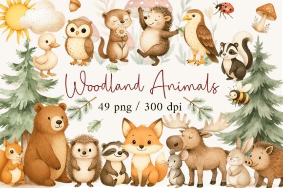 Download Woodland Animals Clipart, Baby Nursery, - Woodland animals clipart Collection