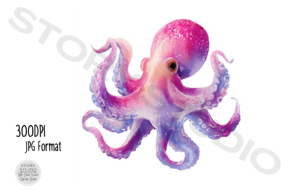 Download Colorful Ocean Octopus Clip Art Set - Set Collection