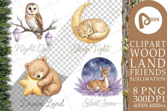 Download Starry Night Sleepy Woodland Sublimation - Starry Collection