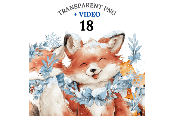 Download Christmas Fox Clipart Set - Set Collection