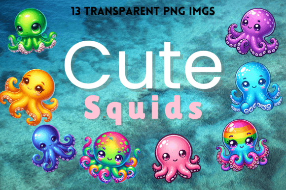 Download Cute Octopus Clip Art Set - Set Collection
