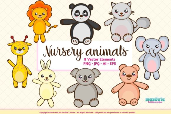Download "Nursery Animals Clipart Prints Set  " - Set Collection