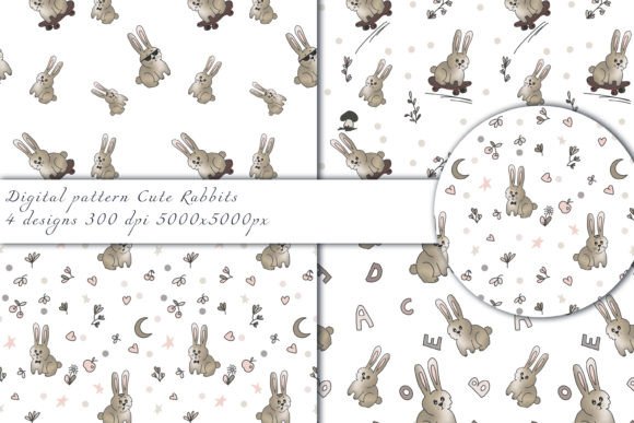 Download Cute Rabbits Set (Seamless Patterns) - Set Collection