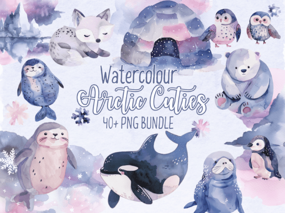 Download Arctic Cuties | Watercolour PNG Set - Set Collection