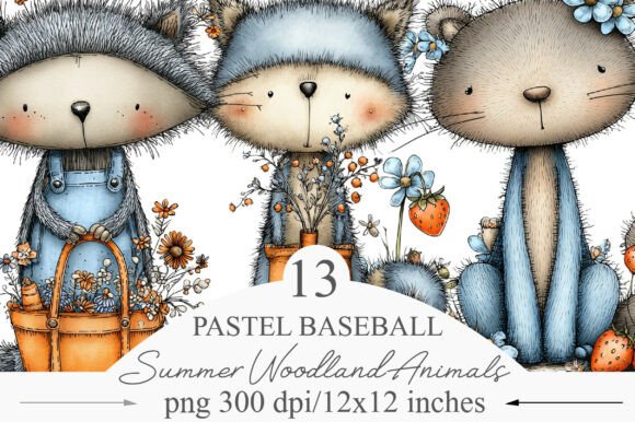 Download Whimsical Summer Woodland Animals Set-3 - Set Collection