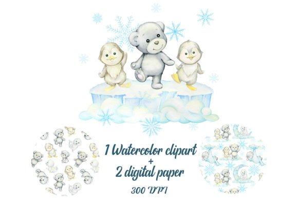 Download Arctic Animals Clipart Christmas a Set - Set Collection