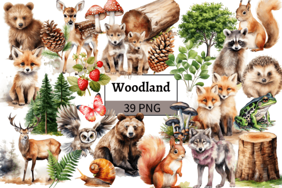Download Woodland Animals Clipart Bundle PNG - Woodland animals clipart Collection