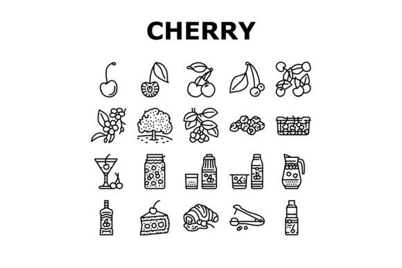 Download Cherry Vitamin Freshness Berry Icons Set - Set Collection