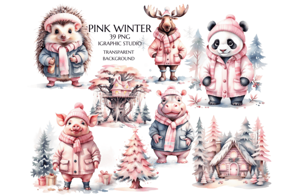 Download Pink Winter Woodland Animals Clipart - Woodland animals clipart Collection
