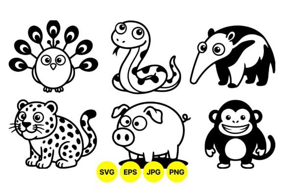 Download Cute Cartoon Animal SVG Clipart - Cartoon animal Collection