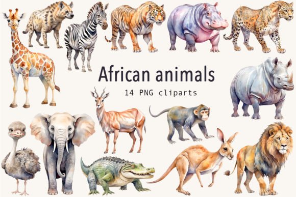 Download African Animals Clipart Set - Set Collection