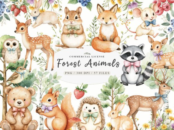 Download Forest Spring Woodland Animals Clipart - Woodland animals clipart Collection