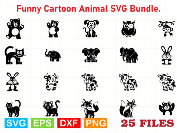 Download Funny Cartoon Animal SVG Bundle. - Cartoon animal Collection