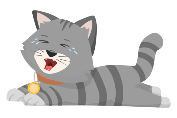 Download Crying Gray Cat. Unhappy Cartoon Animal - Cartoon animal Collection