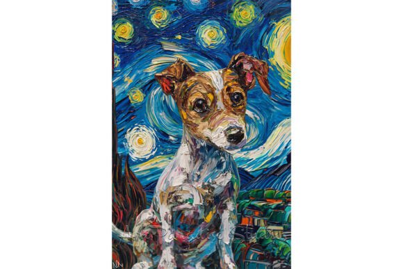Download Jack Russell Starry Night Pet Art - Starry Collection
